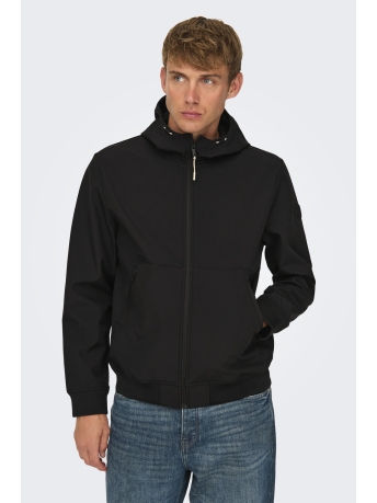 Only & Sons Jas ONSBOWIE SOFTSHELL BOMBER OTW NOOS 22029276 BLACK