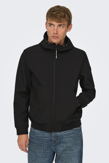 Only & Sons Jas ONSBOWIE SOFTSHELL BOMBER OTW NOOS 22029276 BLACK