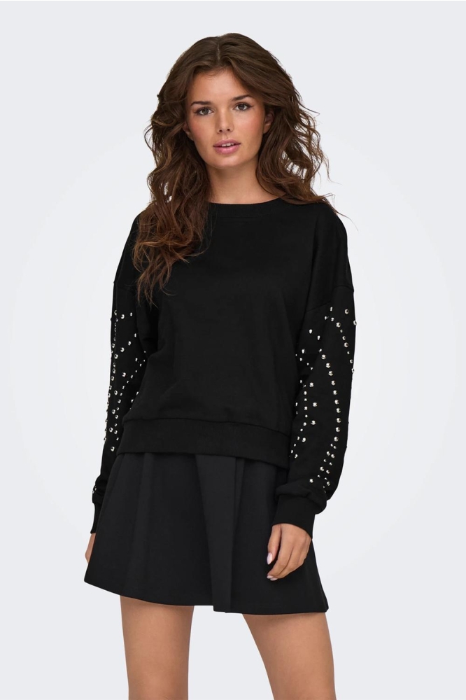 JDYRAY L/S STUD SWEAT JRS EXP 15347603 BLACK/TUDDS