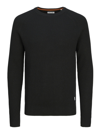 Jack & Jones Trui JJPANNEL KNIT CREW NECK AW24 12258471 BLACK