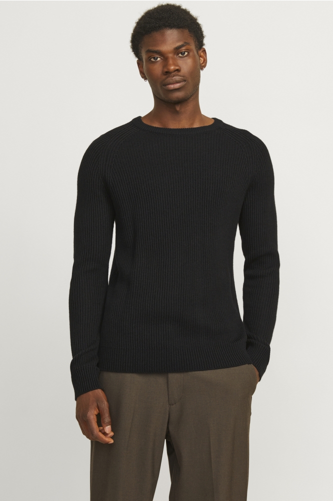 JJPANNEL KNIT CREW NECK AW24 12258471 BLACK