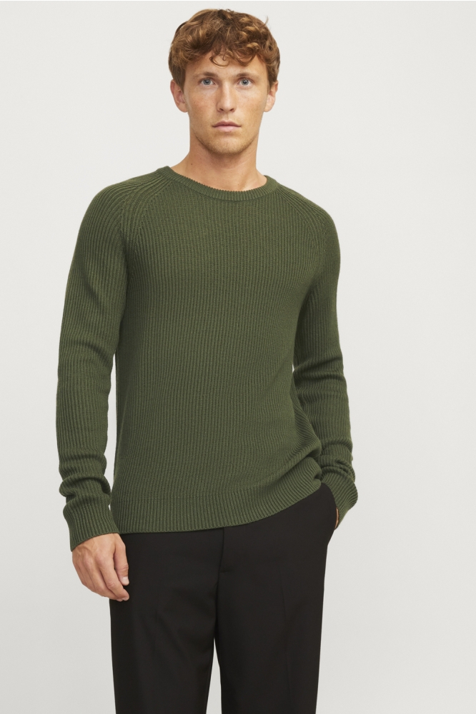 JJPANNEL KNIT CREW NECK AW24 12258471 KOMBU GREEN