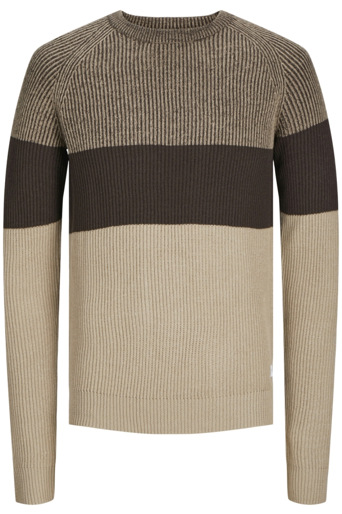 JJPANNEL KNIT CREW NECK AW24 12258471 CROCKERY/BLOCKING