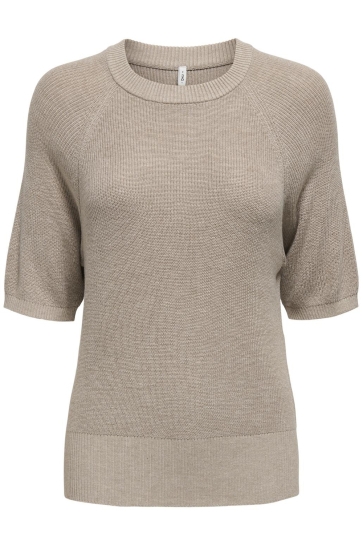 Only Trui ONLLECIA LIFE SS RAGLAN O-NECK CC K 15339541 STRING/MELANGE