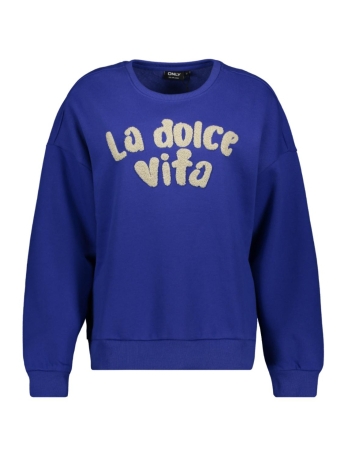 Only Trui ONLZENJA L/S O-NECK PRINT BOX CS SW 15344299 CLEMATIS BLUE/LA DOLCE V