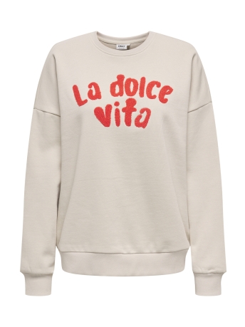 Only Trui ONLZENJA L/S O-NECK PRINT BOX CS SW 15344299 PUMICE STONE/ LA DOLCE V