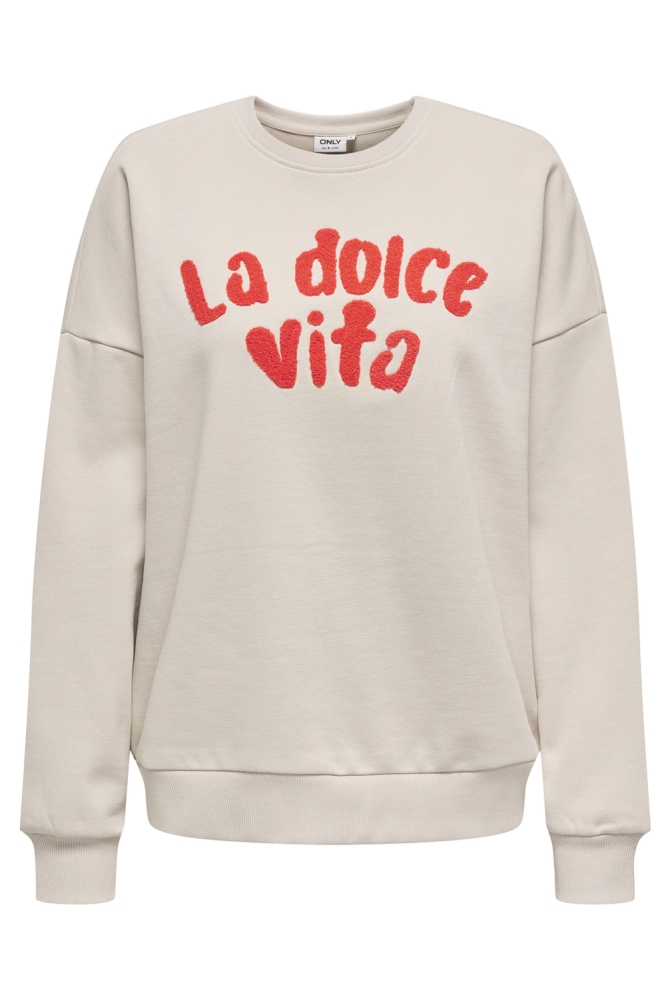 ONLZENJA L/S O-NECK PRINT BOX CS SW 15344299 PUMICE STONE/ LA DOLCE V