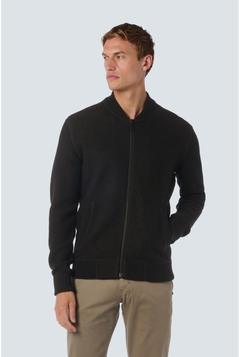 NO-EXCESS cardigan bomber with wool