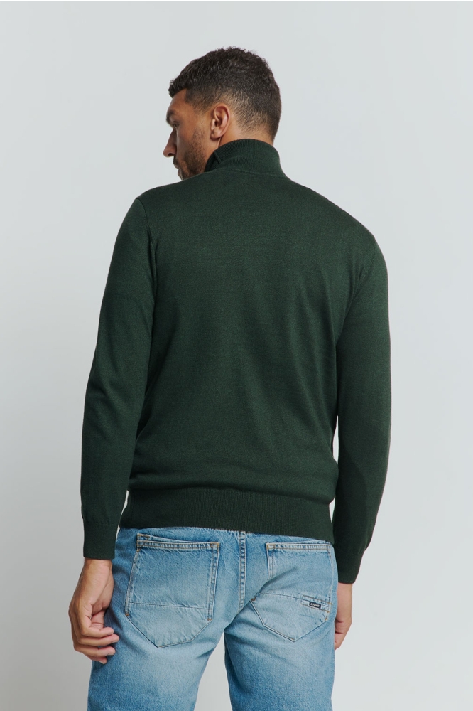 TWO TONE MELANGE TURTLENECK 25210982 052 DARK GREEN