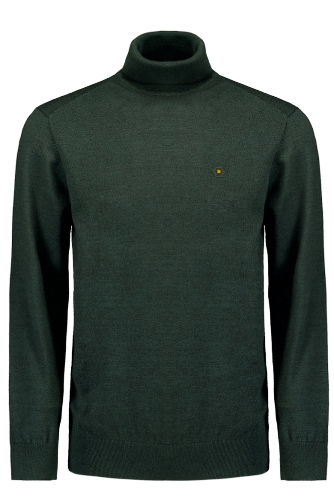 TWO TONE MELANGE TURTLENECK 25210982 052 DARK GREEN