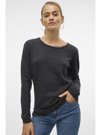 Vero Moda Trui VMCARE STRUCTURE LS O-NECK BLOU NOO 10136644 Dark Grey Melange