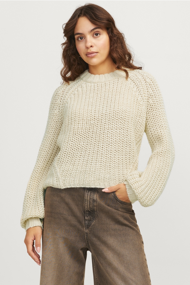 JXKELLY CHUNKY CREW NECK KNIT SN 12255364 BONE WHITE