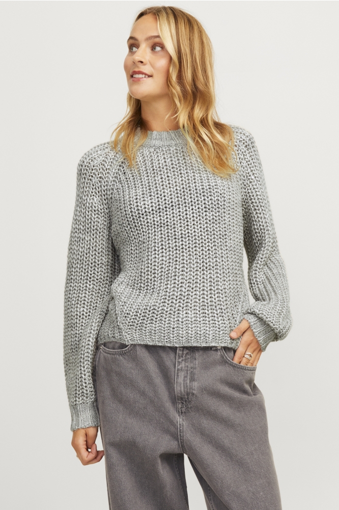 JXKELLY CHUNKY CREW NECK KNIT SN 12255364 GREY MELANGE