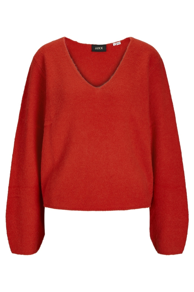 JXEVI V-NECK KNIT SN 12261549 FIERY RED