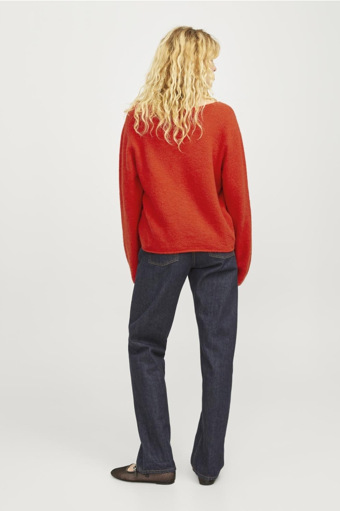 JXEVI V-NECK KNIT SN 12261549 FIERY RED