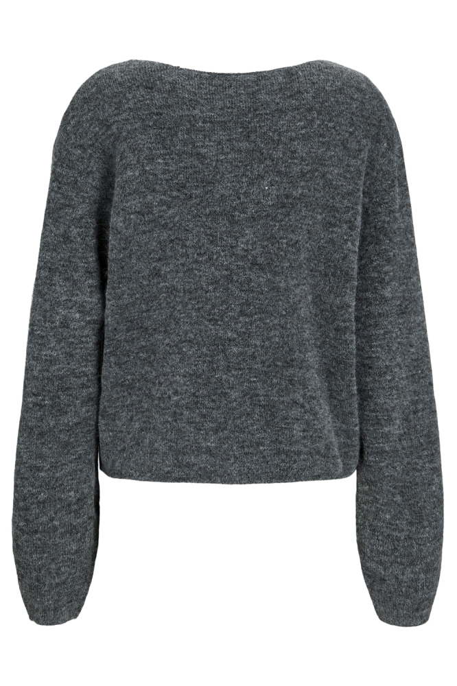 JXEVI V-NECK KNIT SN 12261549 DARK GREY MELANGE