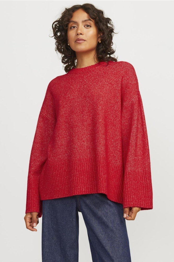 JXOLLIE DIVERSE CREW NECK KNIT SN 12236273 RACING RED