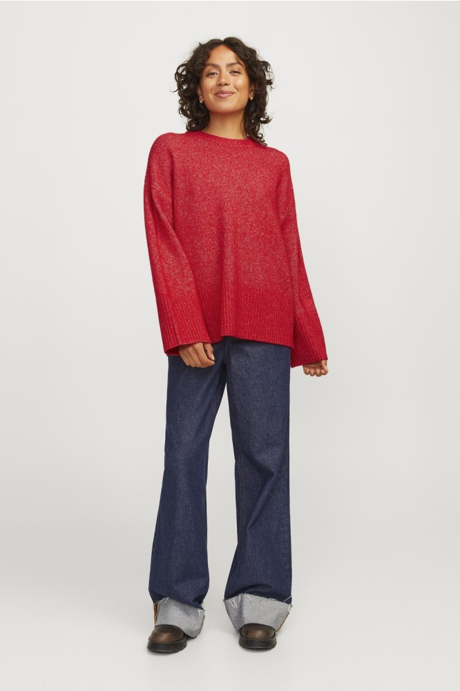 JXOLLIE DIVERSE CREW NECK KNIT SN 12236273 RACING RED