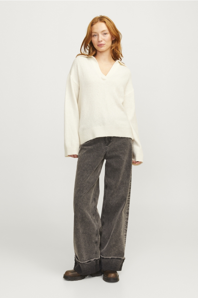 JXARIELLA POLO NECK KNIT SN 12245459 BONE WHITE