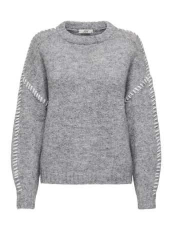 Jacqueline de Yong Trui JDYZOEY LIFE L/S ON STITCH PULL KNT 15336758 Light Grey Melange