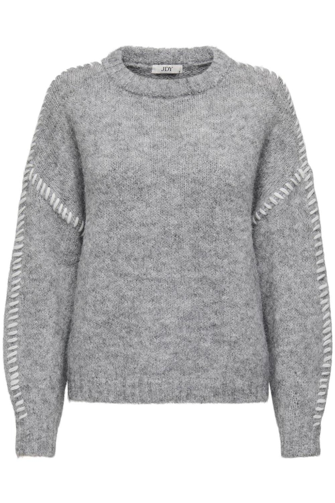 JDYZOEY LIFE L/S ON STITCH PULL KNT 15336758 Light Grey Melange