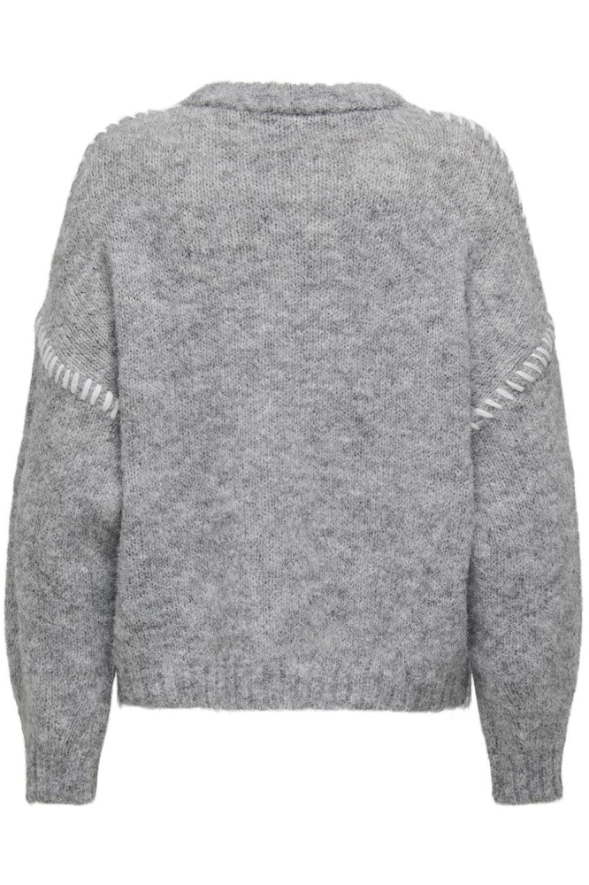 JDYZOEY LIFE L/S ON STITCH PULL KNT 15336758 Light Grey Melange