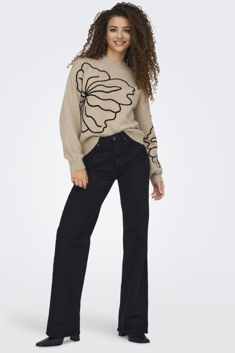 Jacqueline de Yong jdyjella l/s flower pullover knt no