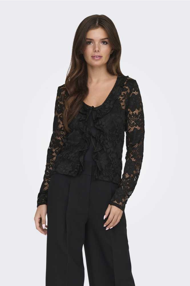 JDYNOE L/S LACE CARDIGAN JRS EXP 15352632 Black