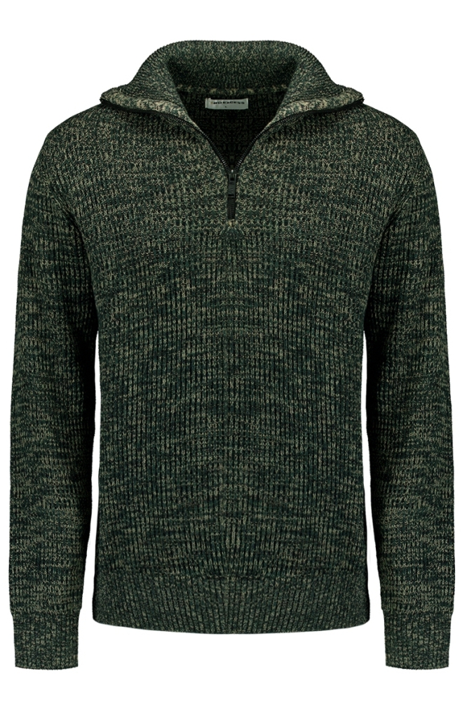 HALF ZIP SWEATER WITH HIGH COLLAR 25230926 052 DARK GREEN