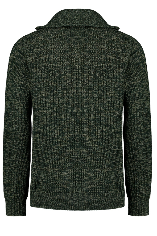 HALF ZIP SWEATER WITH HIGH COLLAR 25230926 052 DARK GREEN