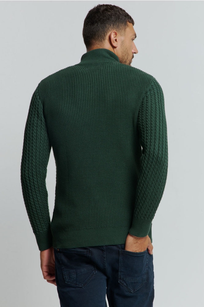 PULLOVER HALF ZIPPER WITH BUTTONS 25230962 052 DARK GREEN