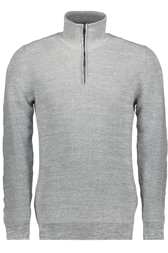 KNITTED HALF ZIP PULLOVER TW44411 800 GREY MELANGE