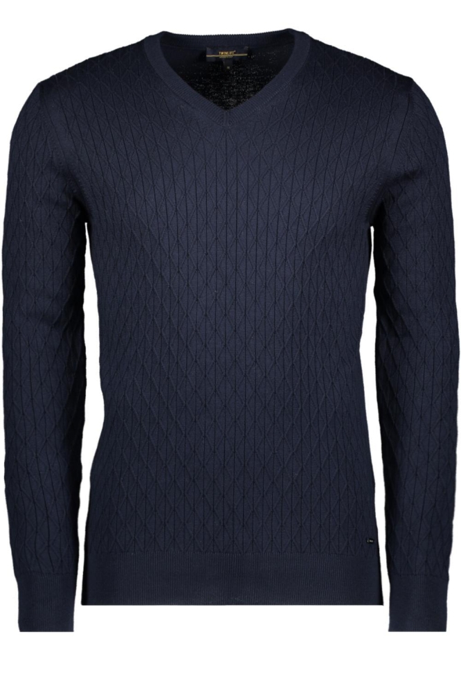 KNITTED V NECK PULLOVER TW44401 565 DRESS BLUES