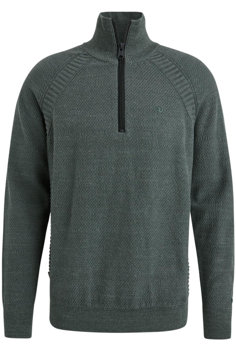 Cast Iron half zip collar cotton heather pla