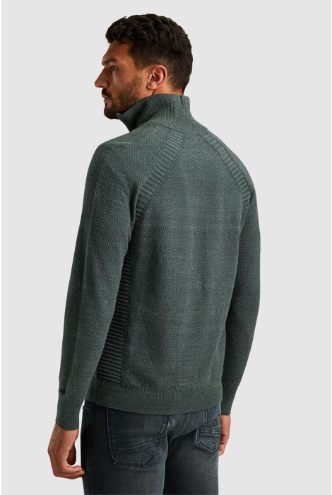 Cast Iron half zip collar cotton heather pla