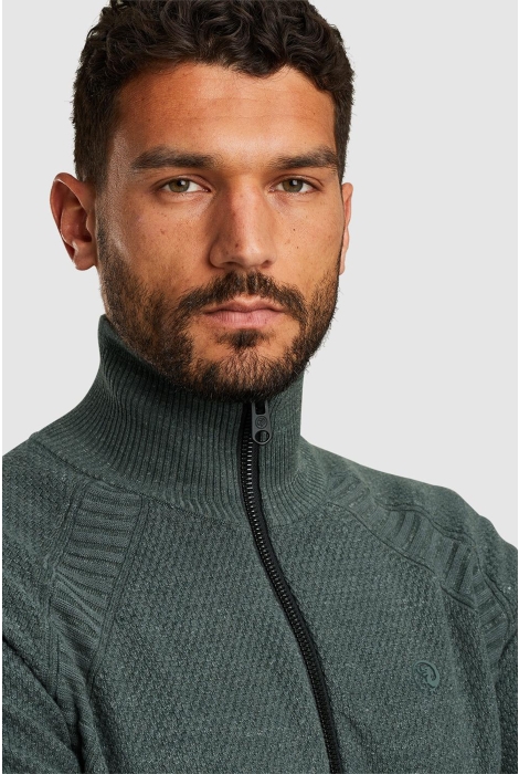 Cast Iron half zip collar cotton heather pla