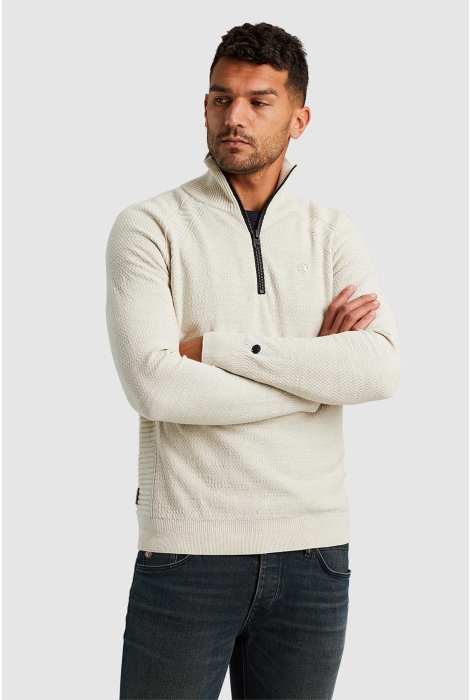 Cast Iron half zip collar cotton heather pla