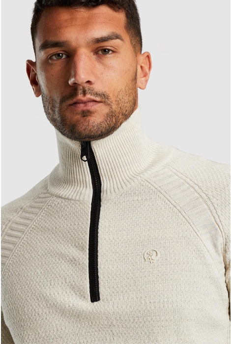 Cast Iron half zip collar cotton heather pla