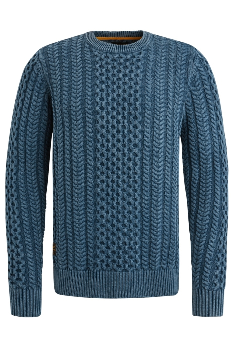 PME legend r-neck garment dye cable knit