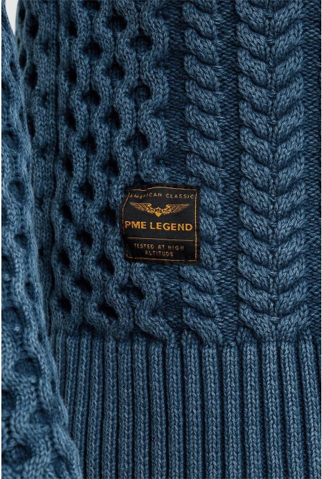 PME legend r-neck garment dye cable knit