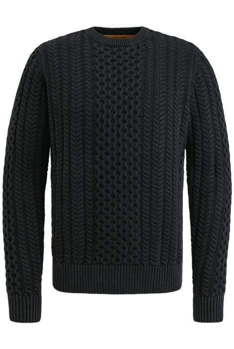 PME legend r-neck garment dye cable knit