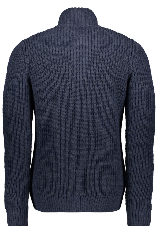 JACOB CABLE KNIT HALF ZIP M6110639A INDIGO