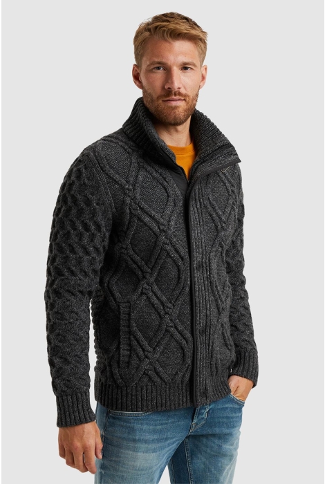 PME legend zip jacket heavy knit mixed yarn