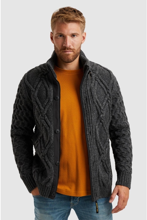 PME legend zip jacket heavy knit mixed yarn