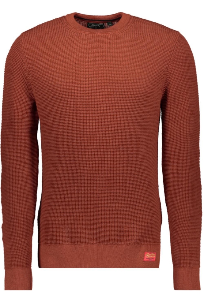 TEXTURED CREW KNIT JUMPER M6110657A AUTUMNAL ORANGE