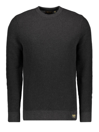 Superdry Trui TEXTURED CREW KNIT JUMPER M6110657A RAVEN BLACK HEATHER