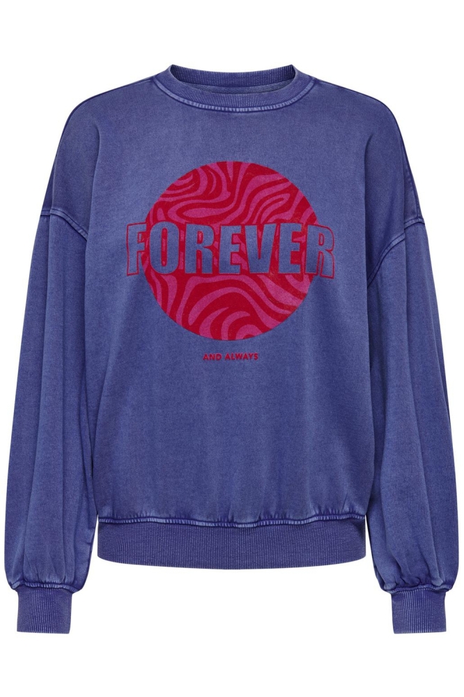 ONLNATALIE L/S O-NECK BOX SWT 15333893 CLEMATIS BLUE/FOREVER