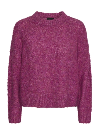 Pieces Trui PCNATHERINE LS O-NECK KNIT BC 17142442 Beetroot Purple/MELANGE