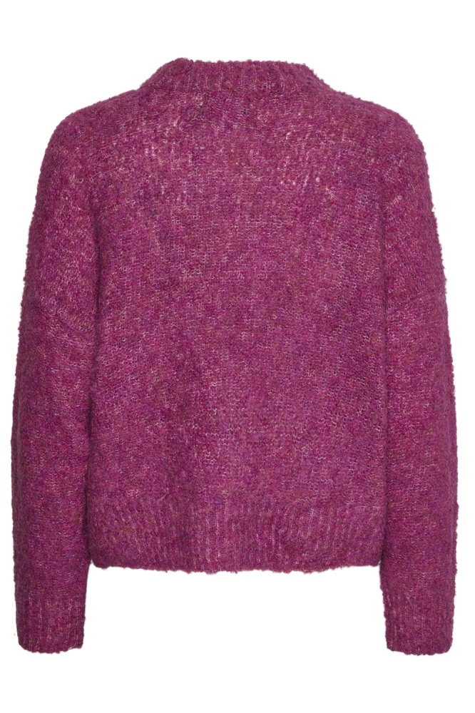 PCNATHERINE LS O-NECK KNIT BC 17142442 Beetroot Purple/MELANGE