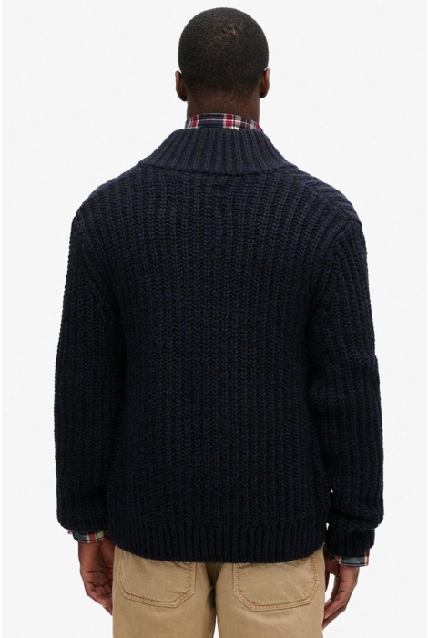 Superdry chunky knit zip through